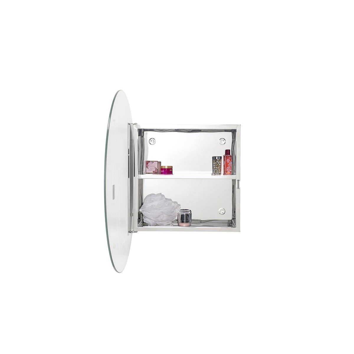 Croydex Bathroom Cabinet Mirrored Wall Mounted Single Door 2 Shelves 50x50x11cm - Image 9