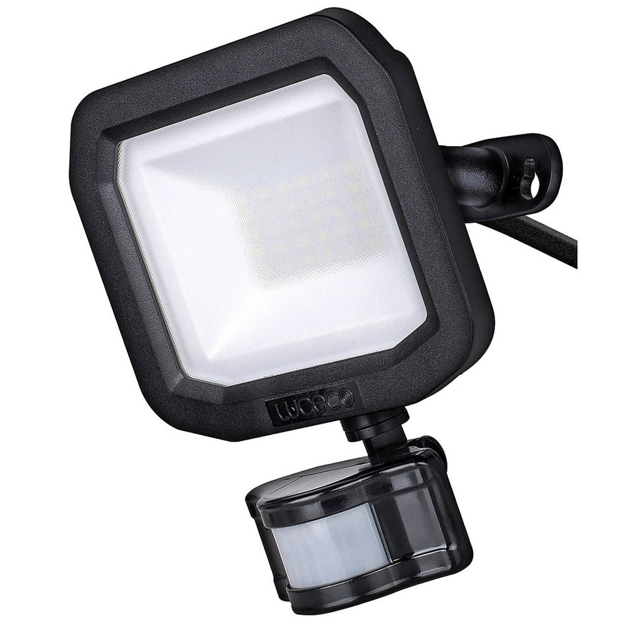 Luceco Floodlight Smart Outdoor Integrated LED Neutral White Black PIR 20W - Image 1