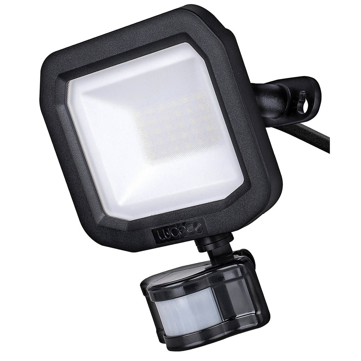 Luceco Floodlight Smart Outdoor Integrated LED Neutral White Black PIR 20W - Image 1