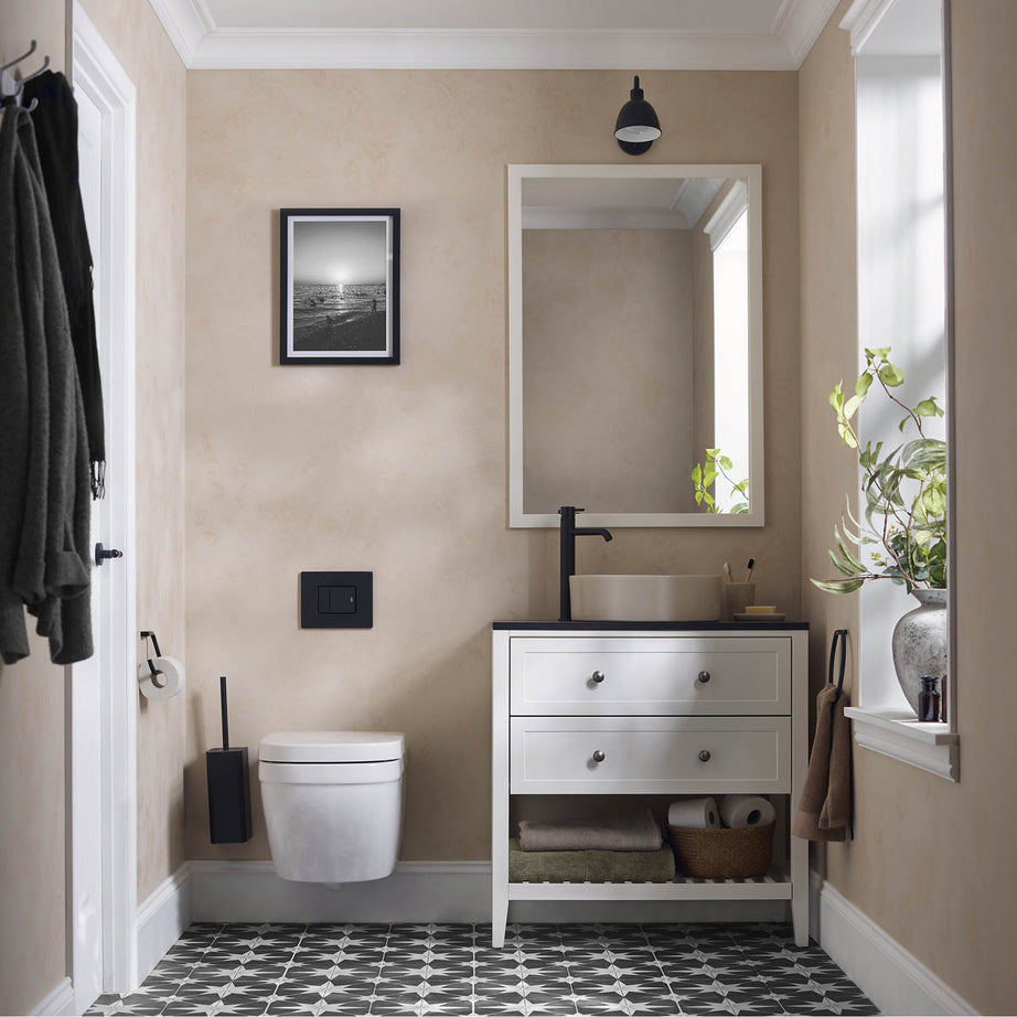 Aquadry Bathroom Sink Tap Tall Matt Black Brass Round Single Lever Contemporary - Image 7