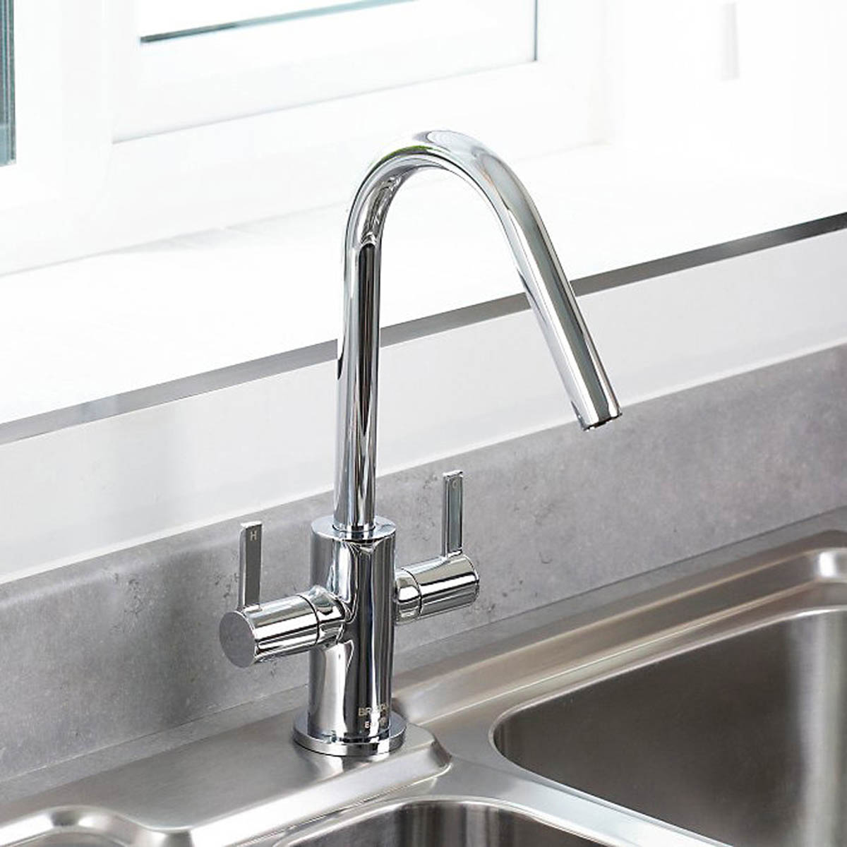 Bristan Kitchen Mixer Tap Swivel Spout Brass Chrome Effect Contemporary - Image 3