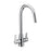Kitchen Sink Mixer Tap Chrome Swivel Spout Brass Two Handles Contemporary - Image 1