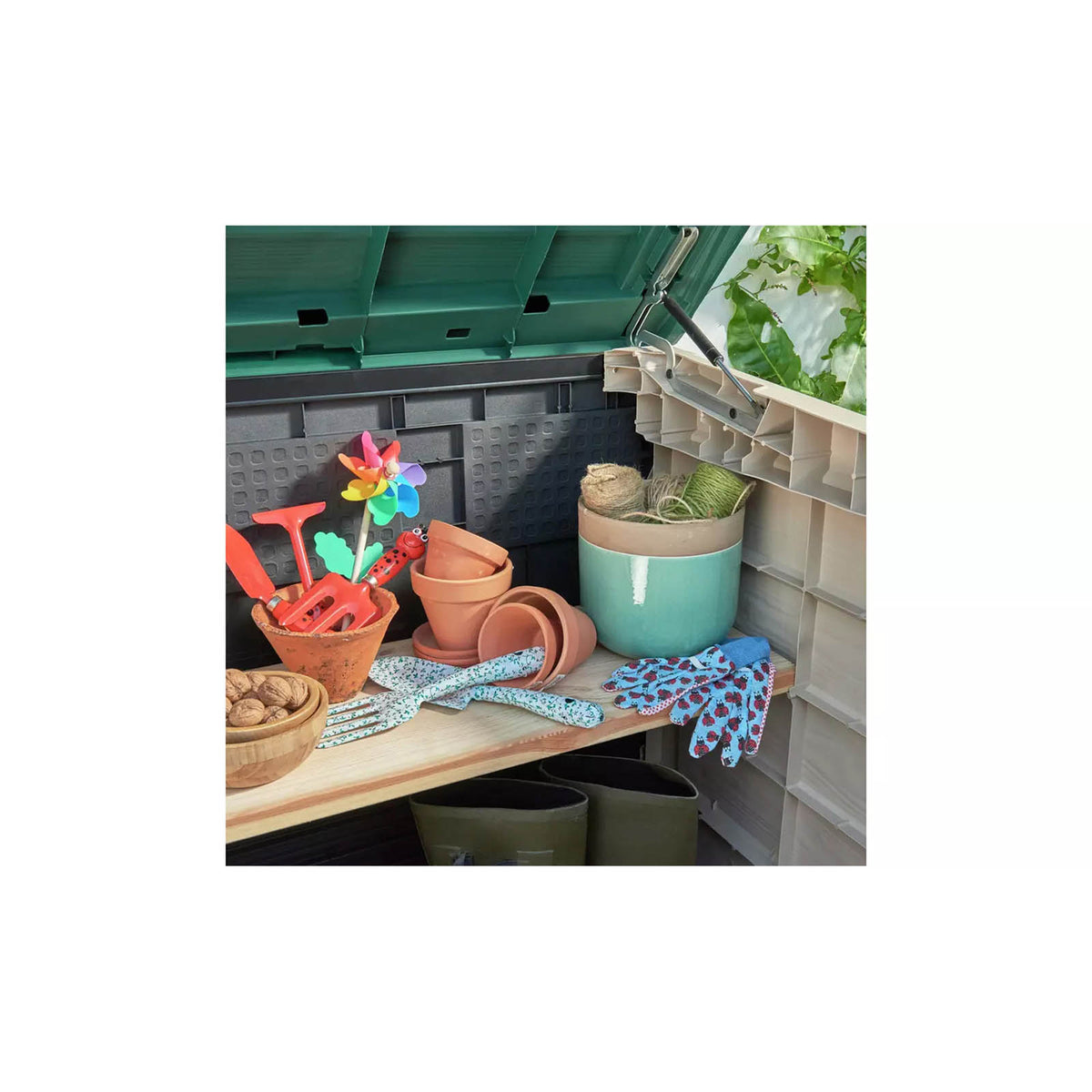 Keter Garden Storage Box 1200L Beige Brown Bin Store Weatherproof Outdoor - Image 8