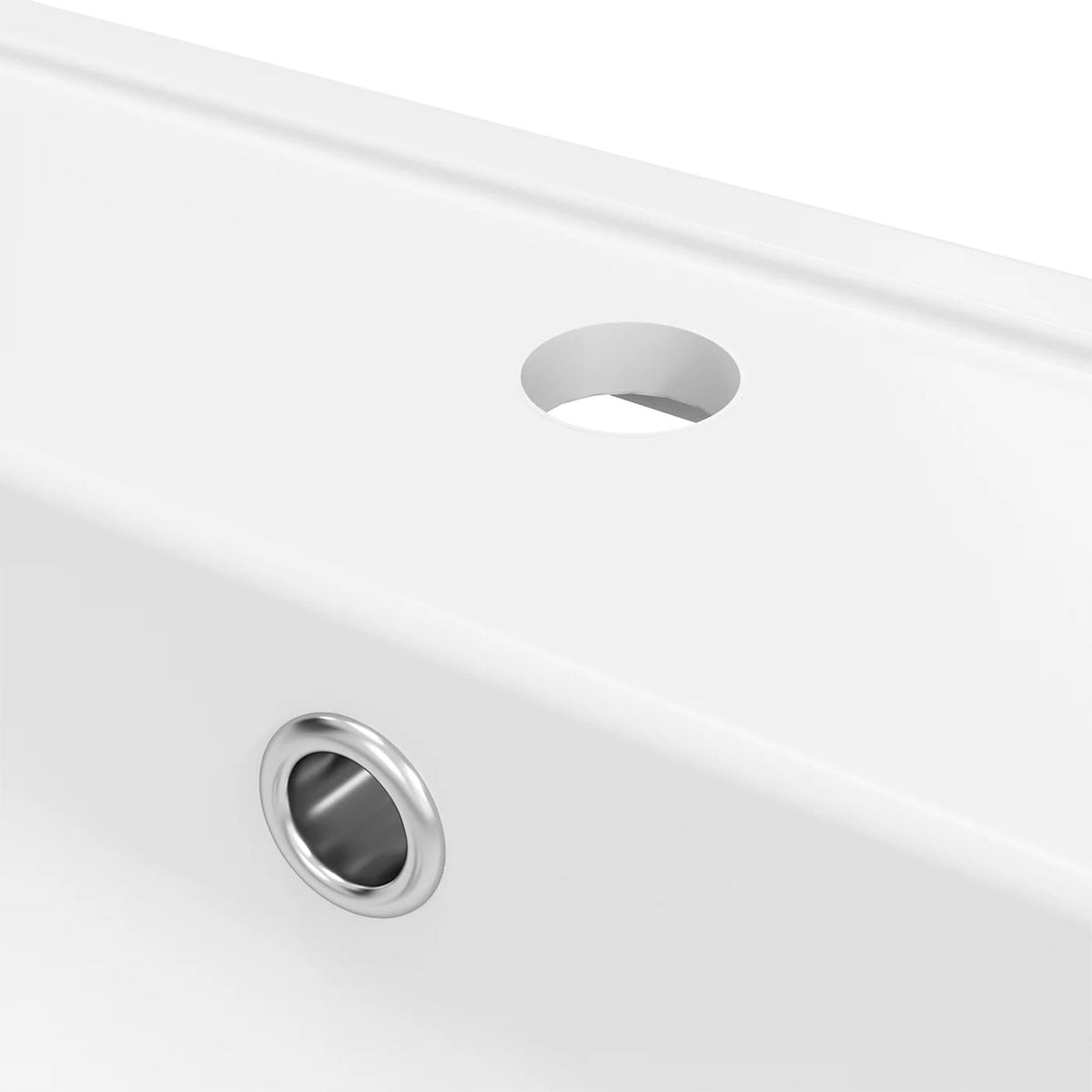 GoodHome Levanna Gloss White Rectangular Vanity Basin (W)80.6cm - Image 7