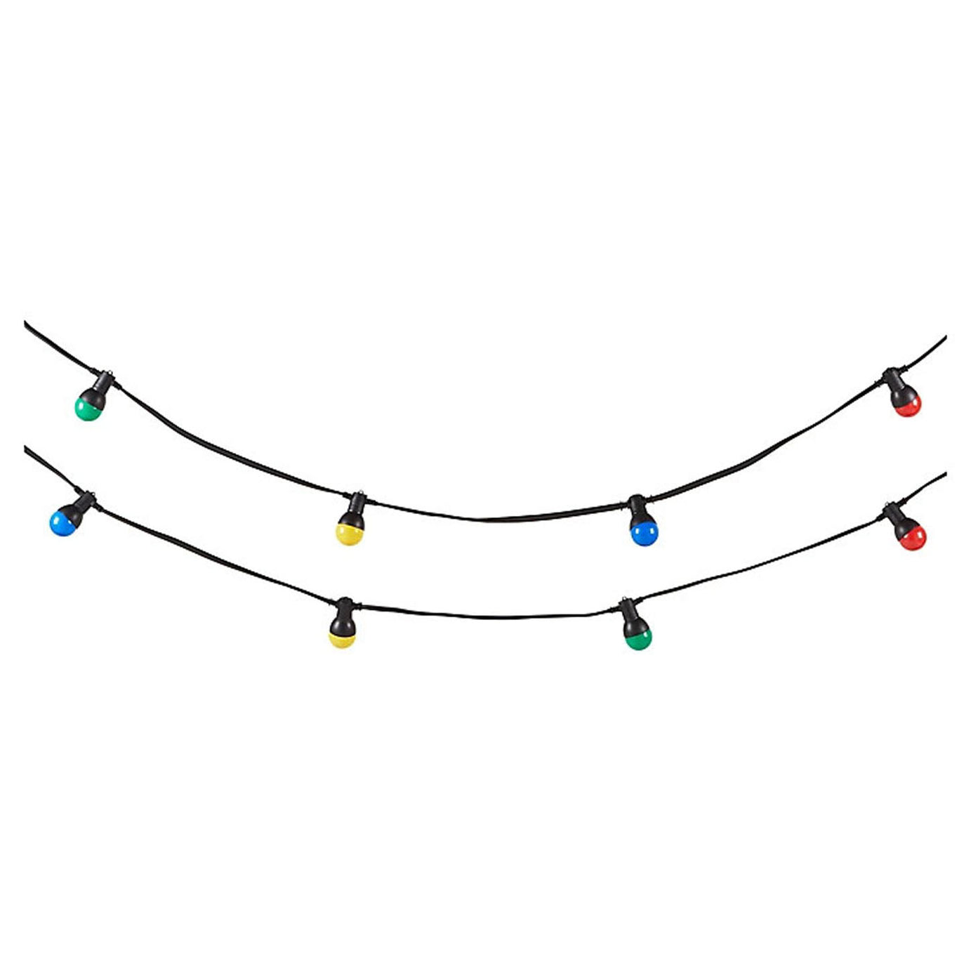 LED String Lights Multicoloured Outdoor Garden Fairy Party Festive 10 Bulbs - Image 1