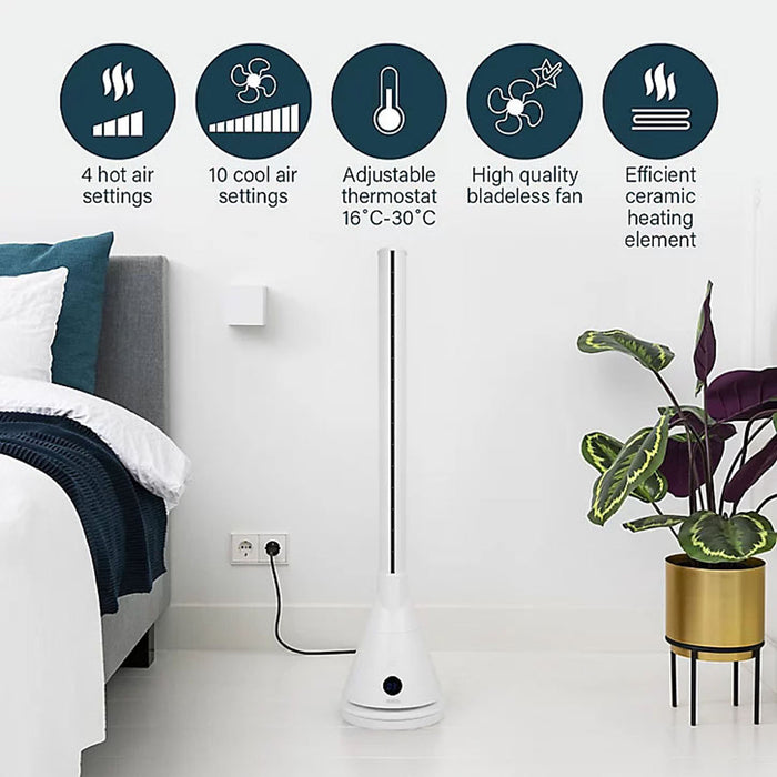 Tower Fan 2 in 1 Smart Heating And Cooling Thermostat Voice Remote Control - Image 7