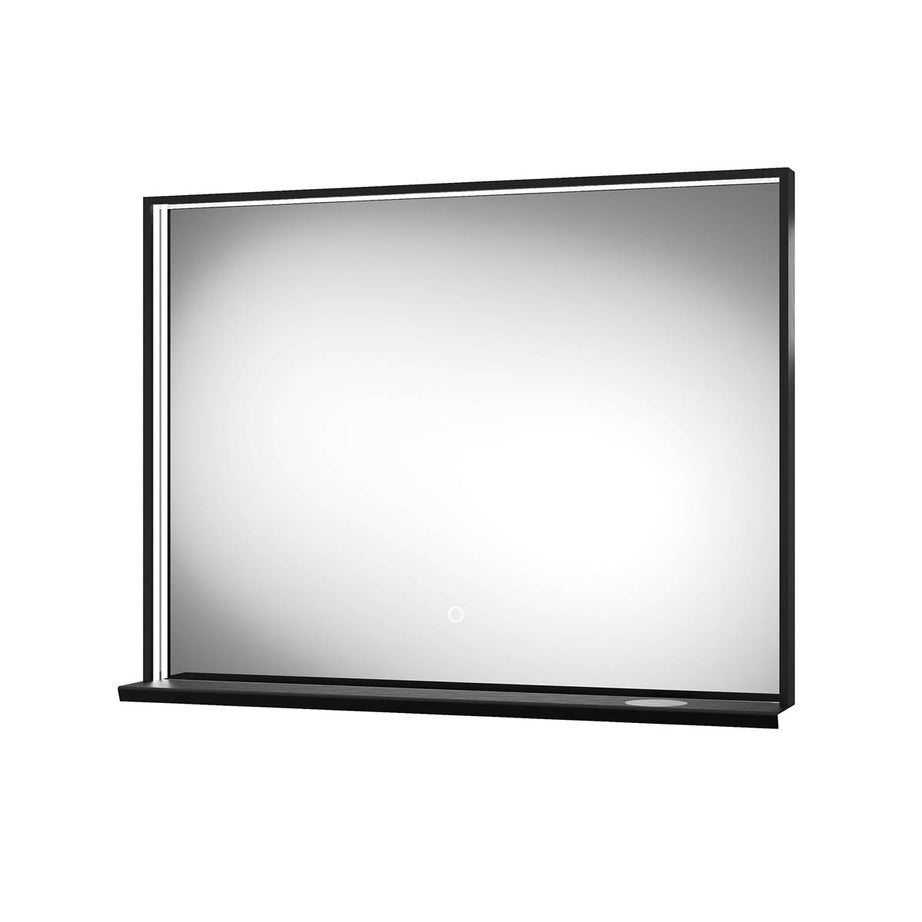 Sensio Bathroom Mirror Colour Changing Matt Black Rectangular (H)60cm (W)80cm - Image 1