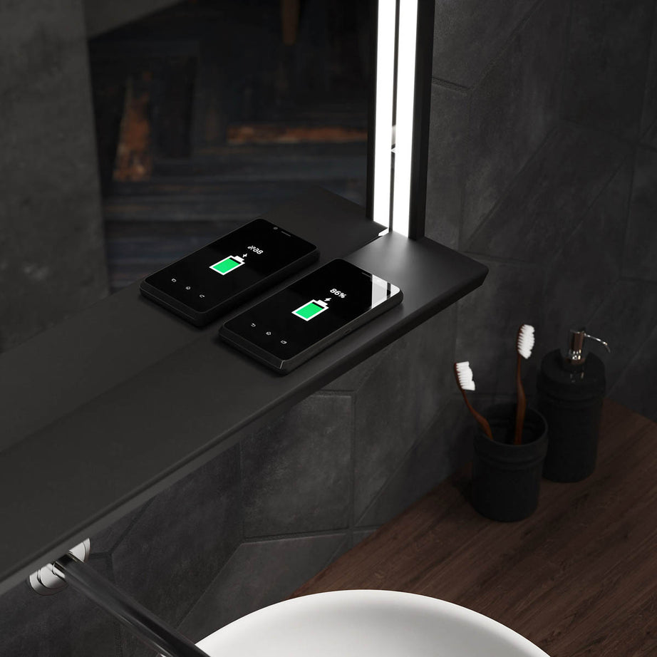 Sensio Bathroom Mirror Colour Changing Matt Black Rectangular (H)60cm (W)80cm - Image 3