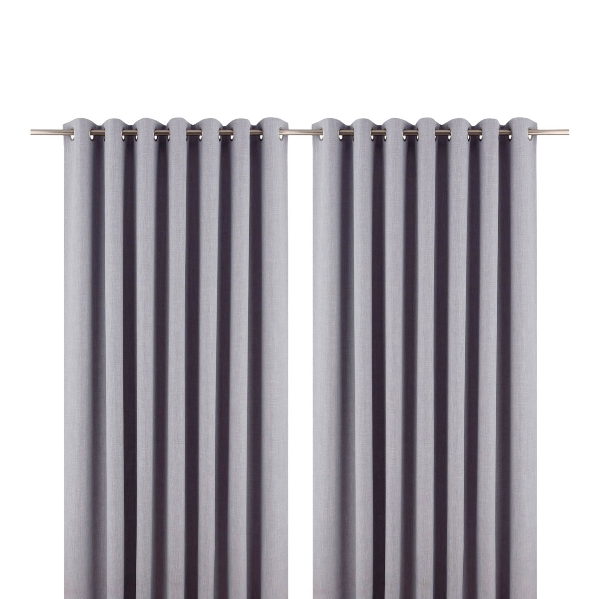 Eyelet Curtains Light Grey Plain Blackout Ready Made Ring Top Pair W228xL228cm - Image 6