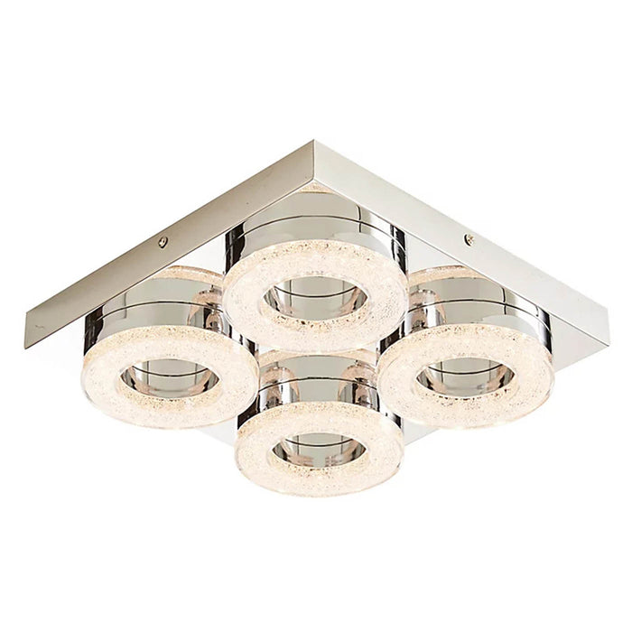 Ceiling Light  4 LED Lamp Brushed Chrome Effect Crystal Warm White Modern - Image 2