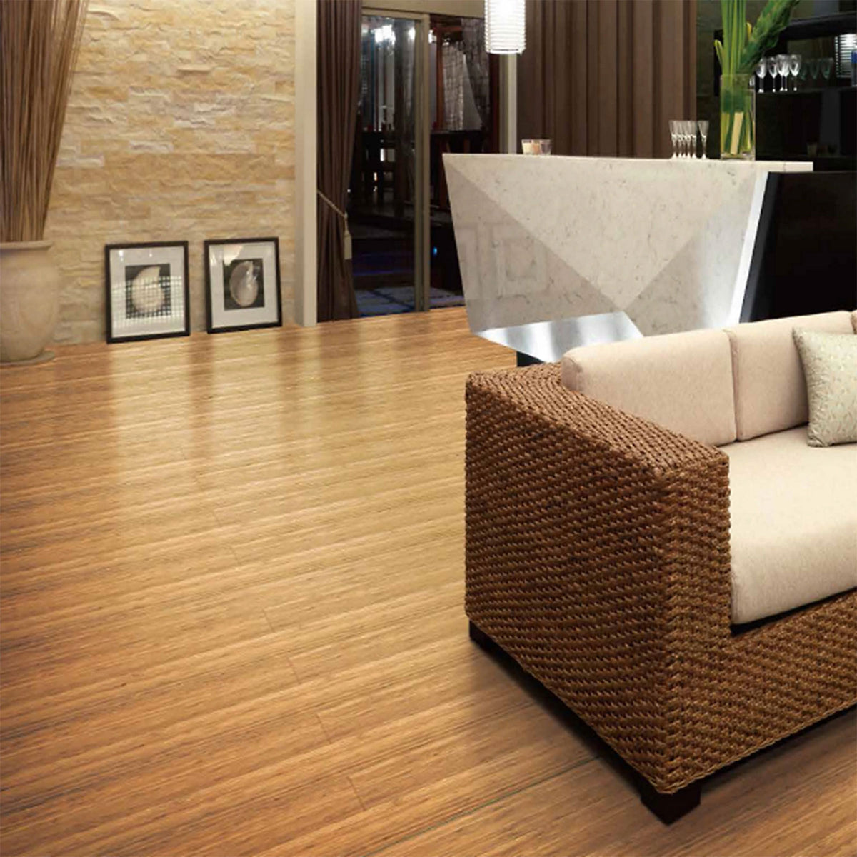 GoodHome Solid Wood Flooring Rayong Blonde Bamboo 2.21m² Wood Effect - Image 2