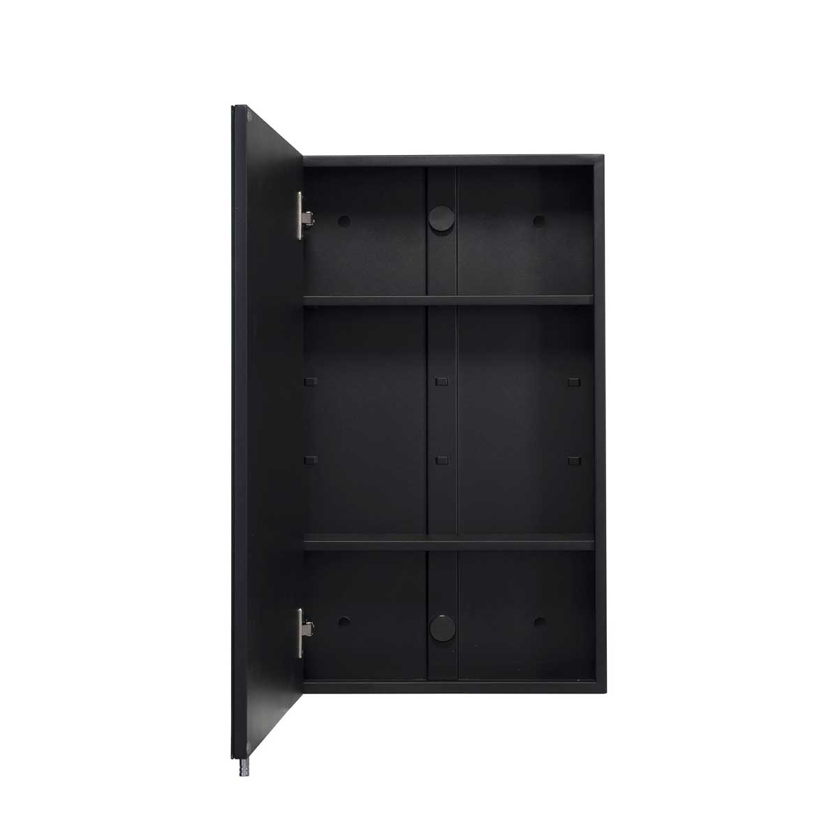 Bathroom Cabinet Mirrored Soft Close Black Wall-Mounted Single (H) 670 (W) 400mm - Image 4