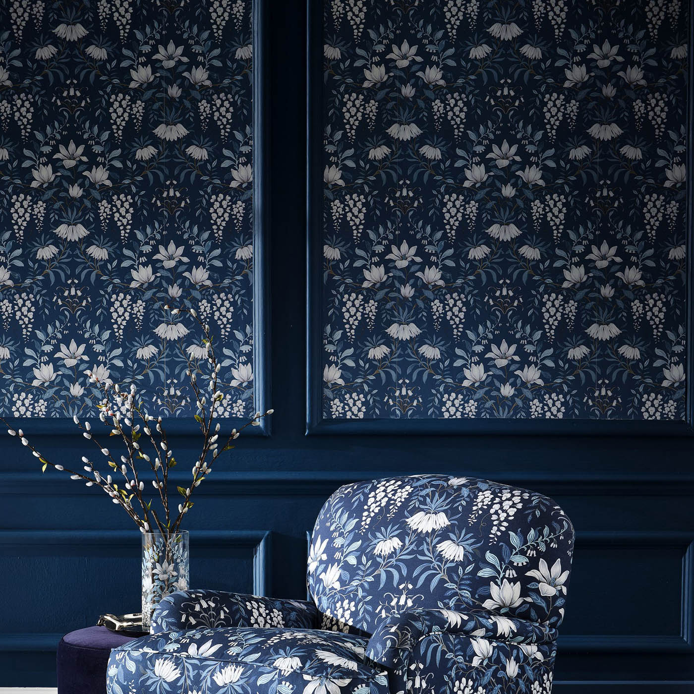 Laura Ashley Wallpaper Dark Seaspray Damask Smooth Washable Contemporary 5.2m² - Image 3