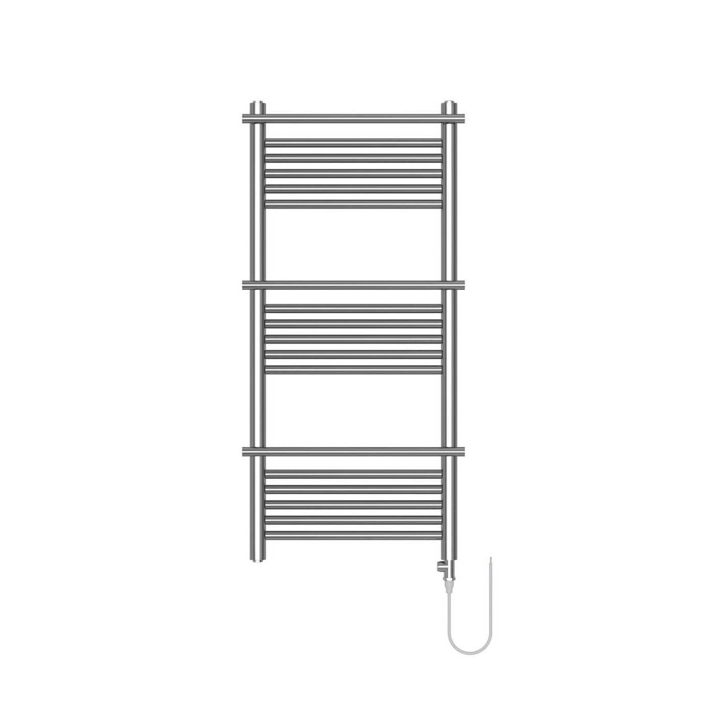 Towel Rail Radiator Chrome Effect Vertical Flat Bathroom Ladder (W)534x(H)1182mm - Image 2