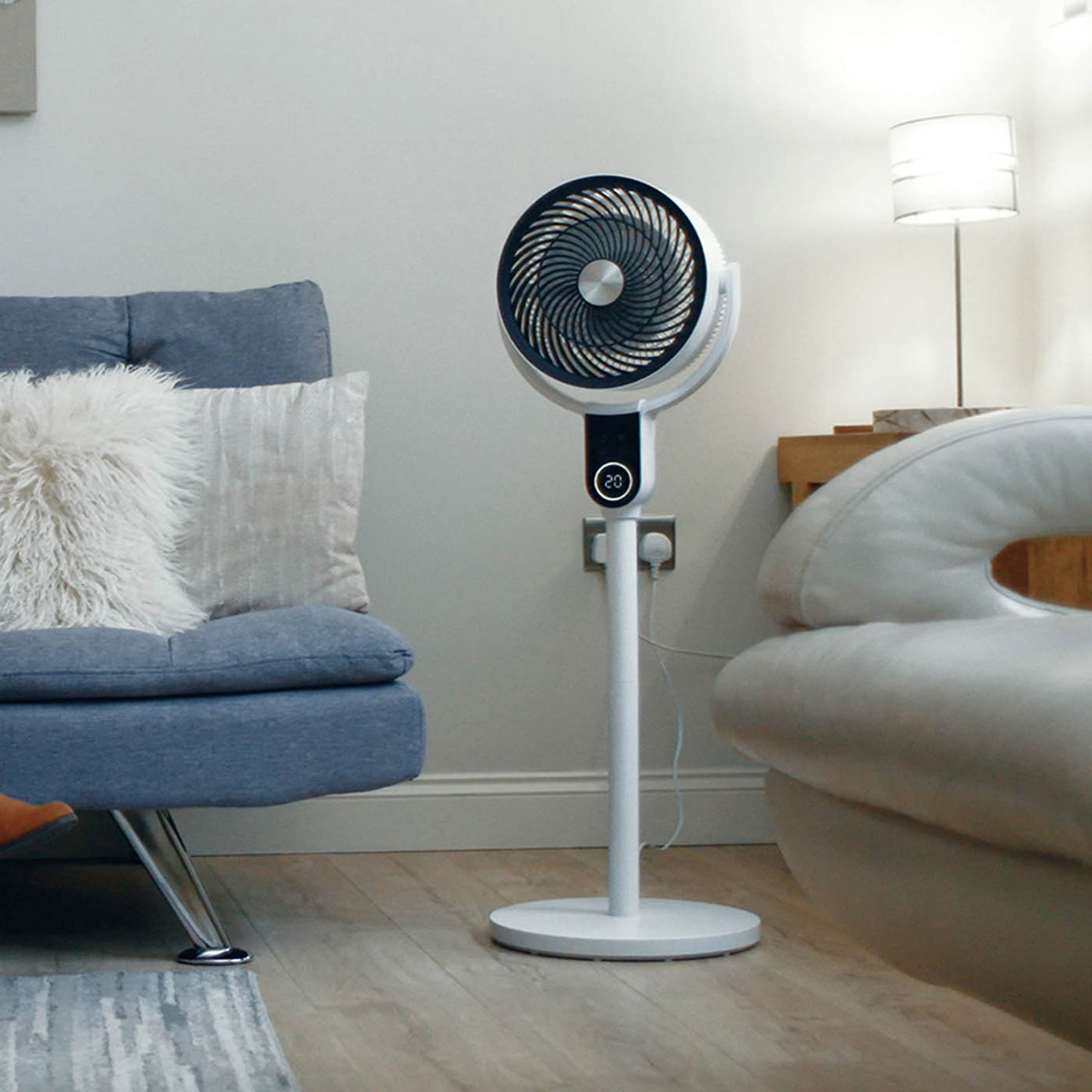 Pedestal Fan 13" White VS001-CF Oscillating 3 Speed Cooling Portable Compact - Image 5