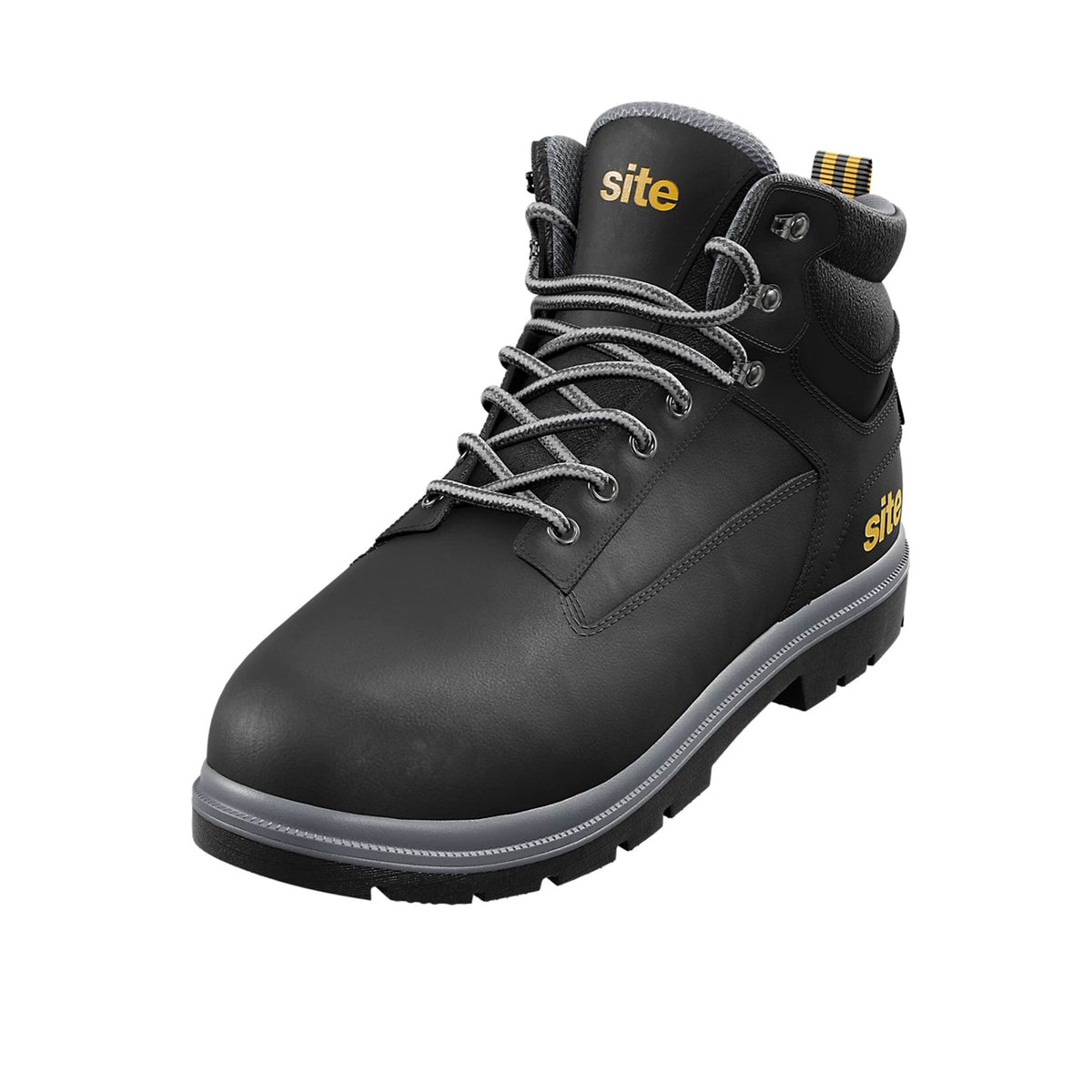 Site Safety Boots Mens Black Standard Fit Steel Toe Work Shoes Size 8 Marble2.0 - Image 1