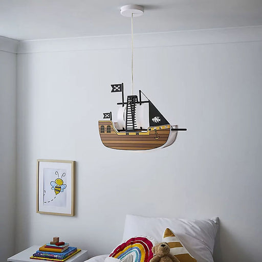 Pendant Ceiling Light Pirate Ship Kids Bedroom Plastic Adjustable Height - Image 1
