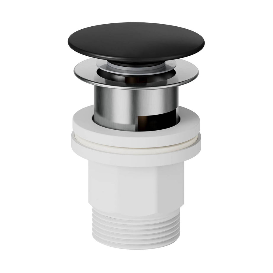 Bathroom Basin Tap Mono Mixer Tall Single Lever Matt Black Round Waste Faucet - Image 3