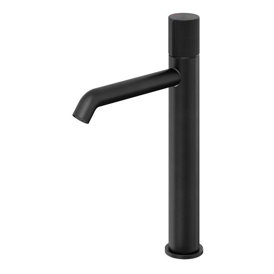 Bathroom Basin Tap Mixer Tall Matt Black Single Lever Ceramic Cartridge Faucet - Image 1