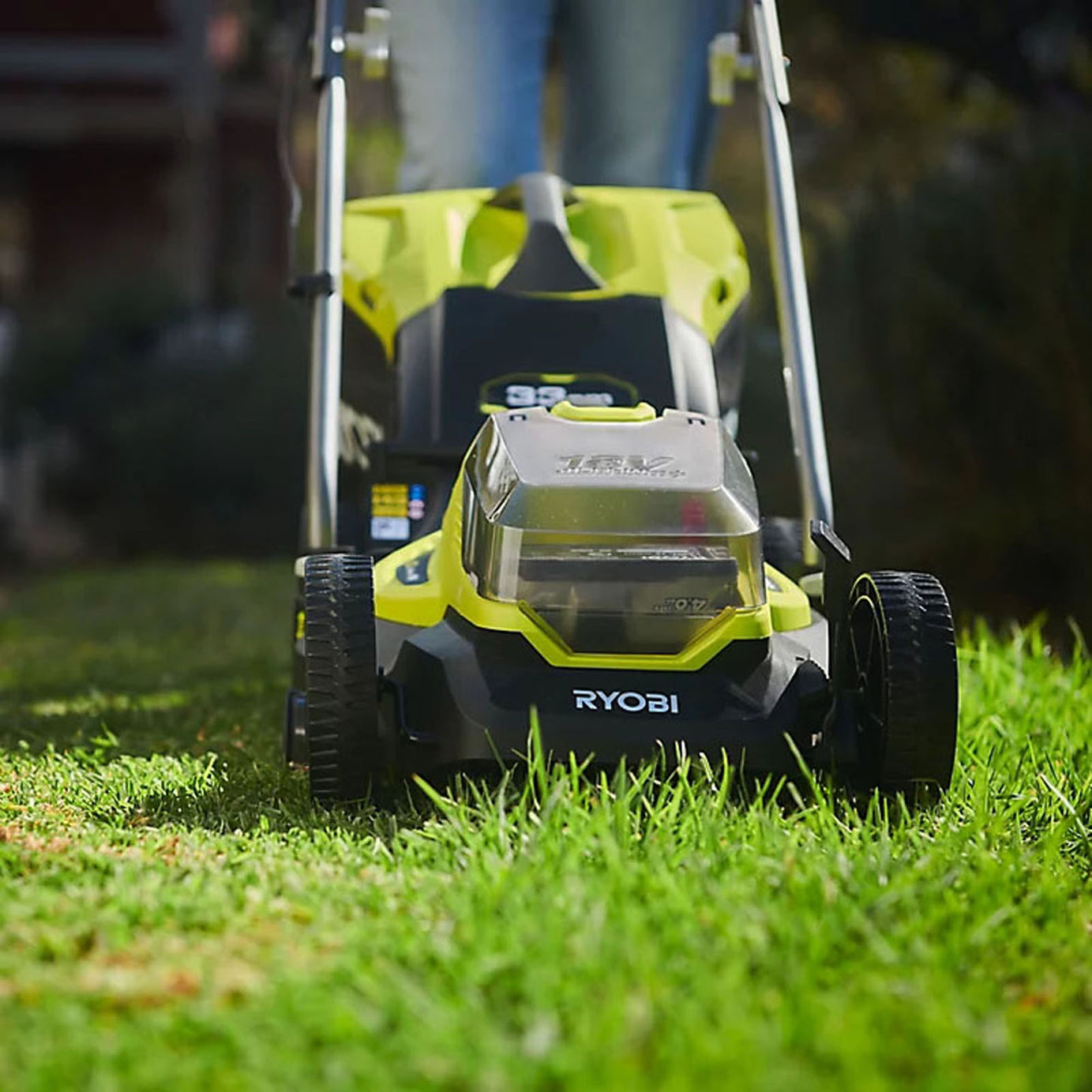 Ryobi Lawnmower Cordless 18V 5.0Ah Li-Ion RLM18X33B50B Rotary 33cm Grass Cutter - Image 4