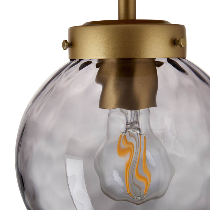 Outdoor Ceiling Light Flush Pendant Gold Smoked Glass Dimmable Weatherproof 15W - Image 4