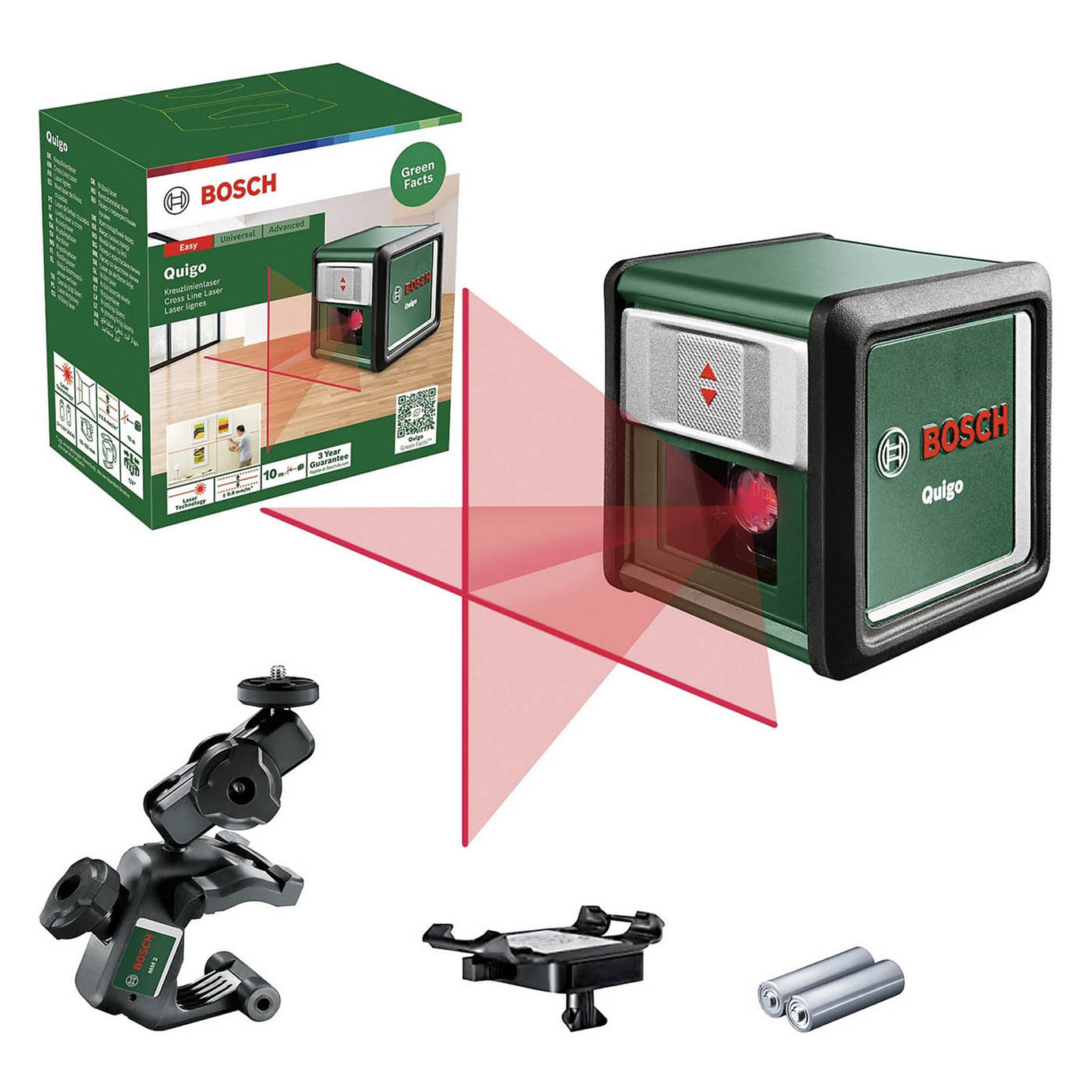 Bosch Laser Level Self Levelling Red Indoor Cross Line Horizontal Vertical - Image 1