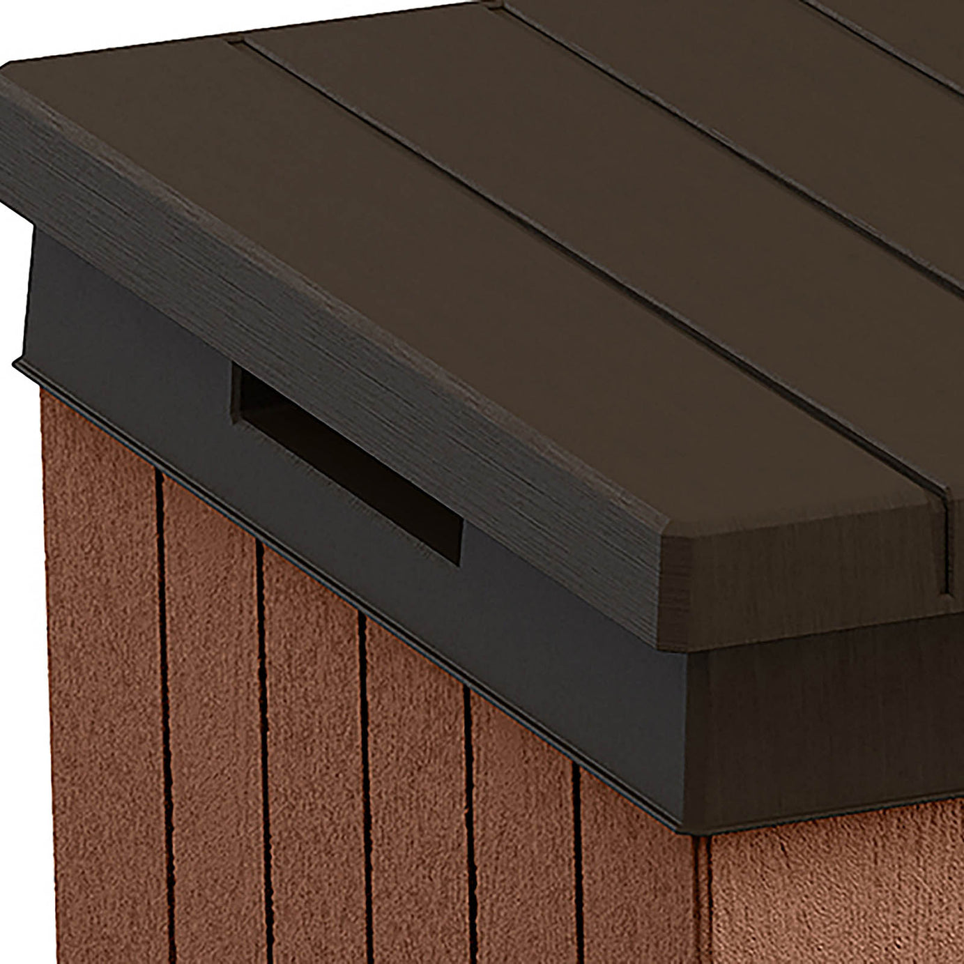 Keter Garden Storage Bench Seat Box 380L Brown Weatherproof Outdoor Chest - Image 8