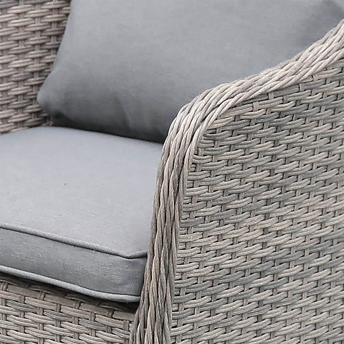 Outdoor Coffee Set 4 Seater Grey Rattan Garden Furniture Washable Cushion Covers - Image 2