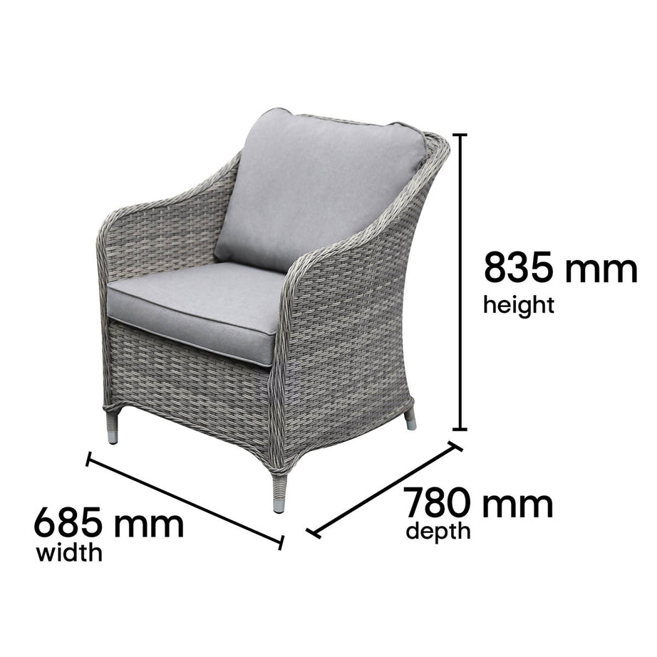 Outdoor Coffee Set 4 Seater Grey Rattan Garden Furniture Washable Cushion Covers - Image 5