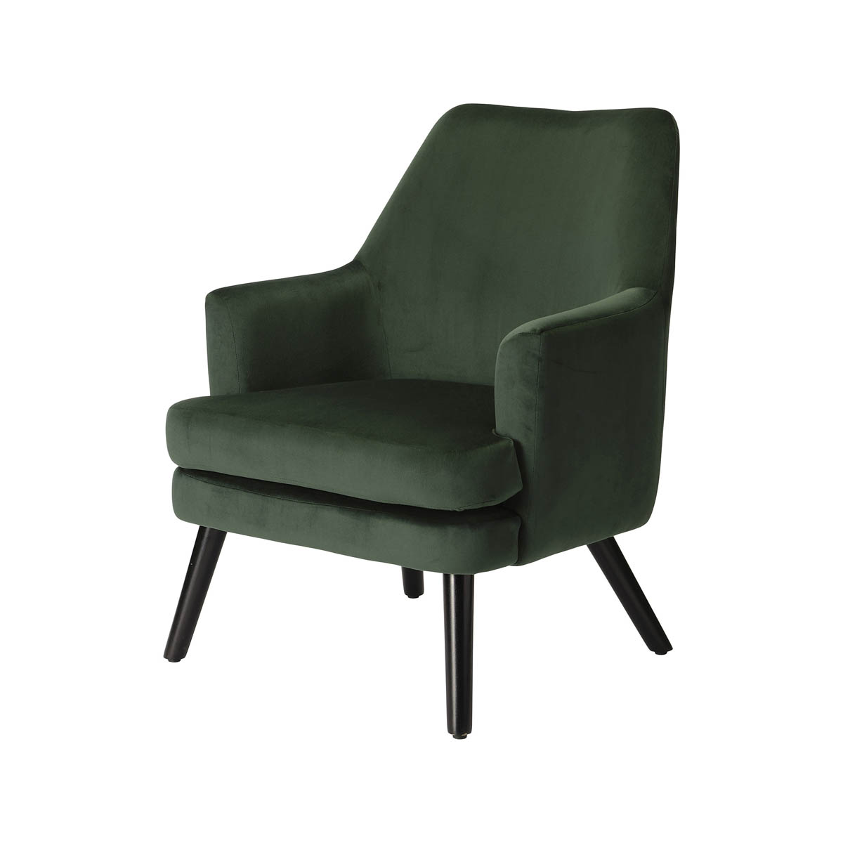 Relaxer Accent Chair Dark Green Velvet Living Room Bedroom Modern (H)895 (W)720 - Image 1