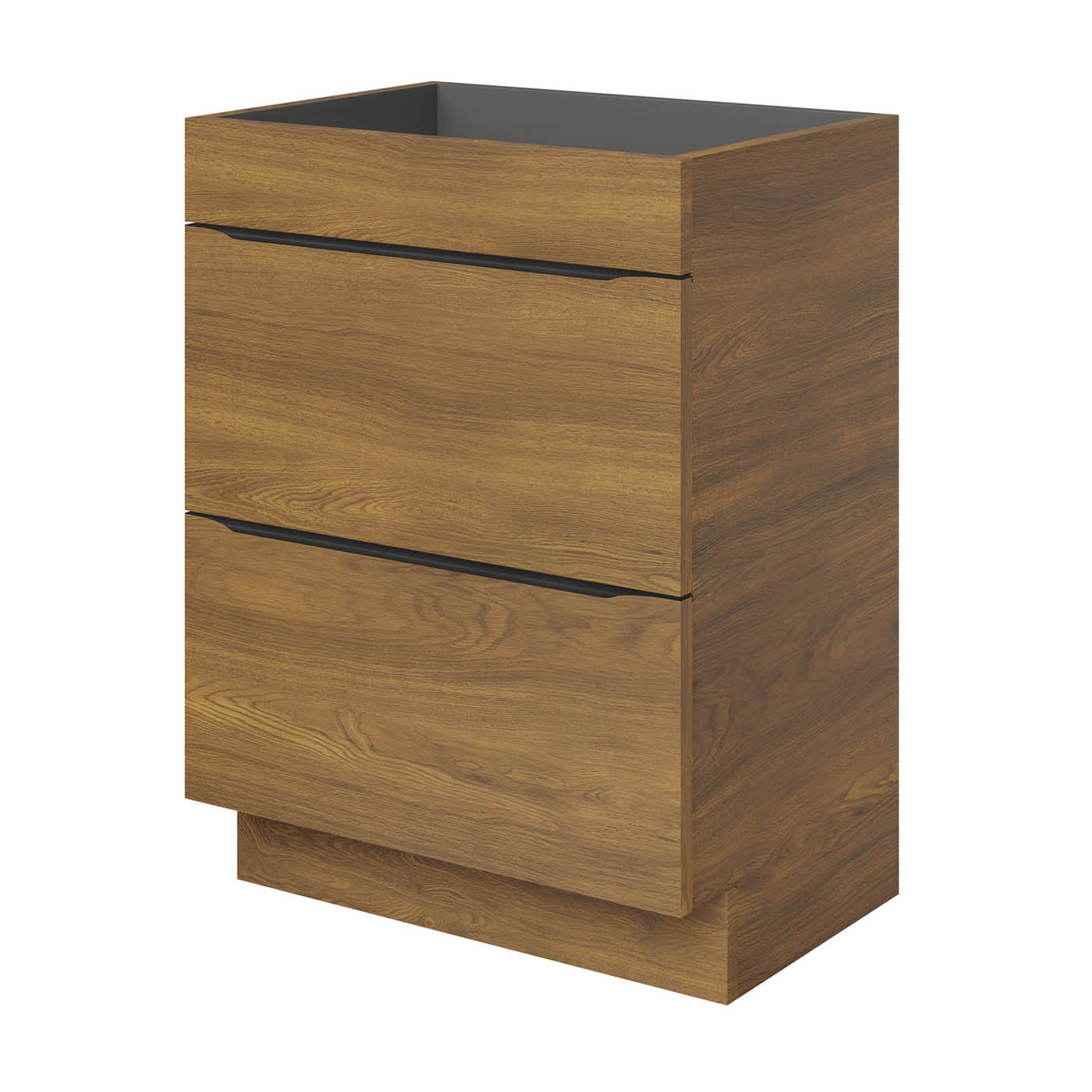 Bathroom Cabinet Matt Walnut Effect Soft Close Modern (H) 820mm (W) 600mm - Image 1