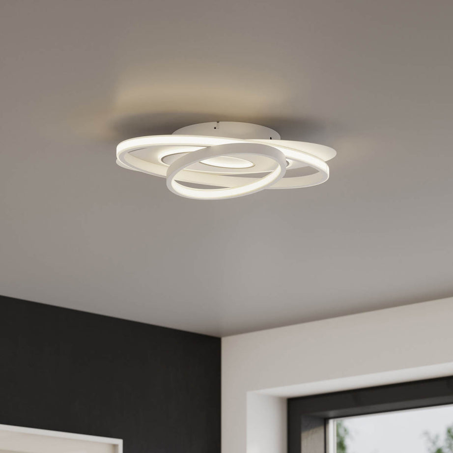 LED Ceiling Light Round Matt Metal Plastic Warm White 3300lm Living Bedroom - Image 2