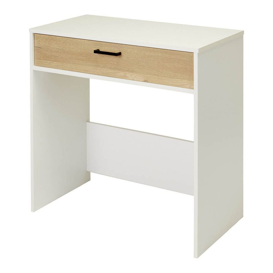 Home Office Desk 1 Drawer Matt White Wood Compact Workstation (H)733mm (W)745mm - Image 2