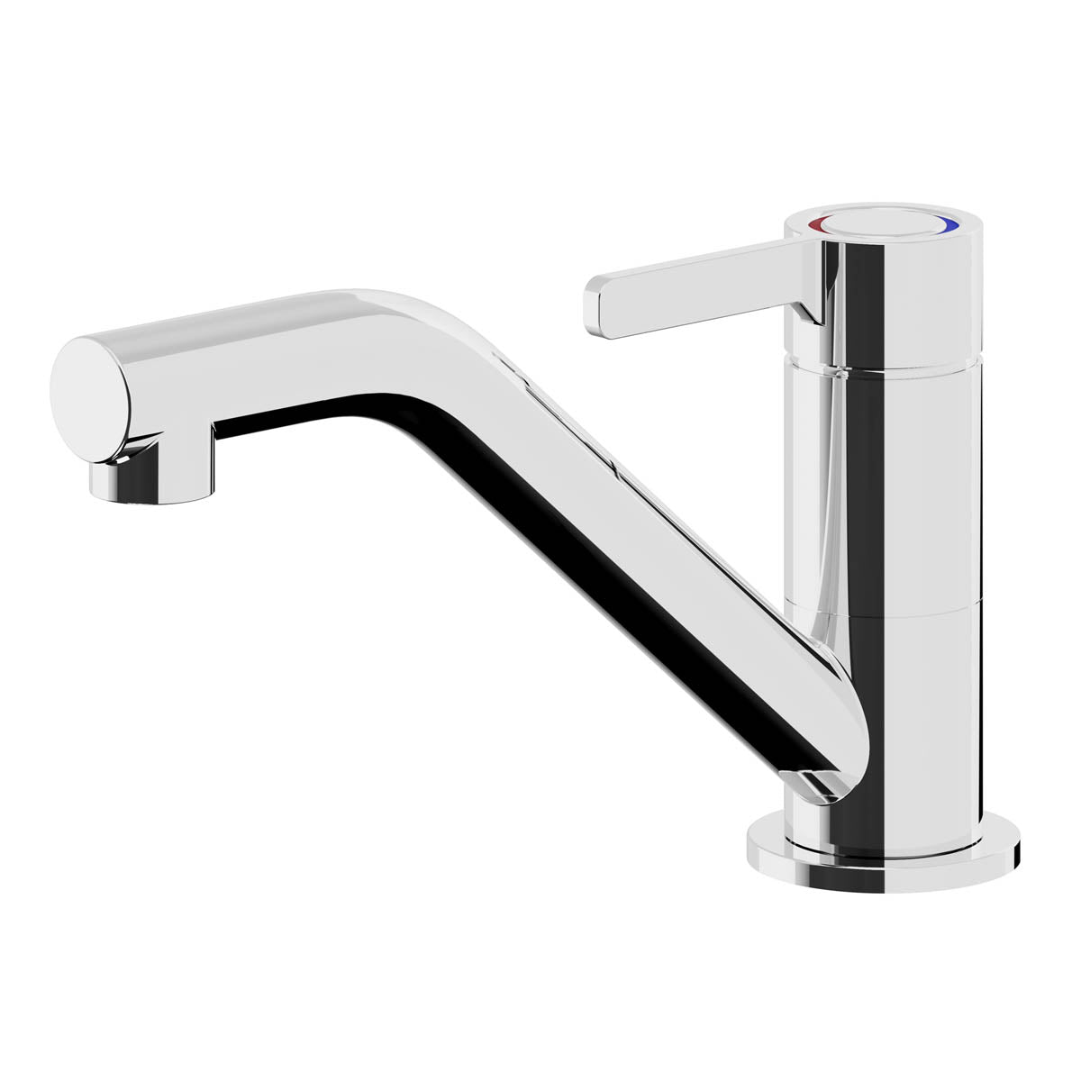 Kitchen Tap Mixer Single Lever Chrome Swivel Spout Brass Contemporary Faucet - Image 1