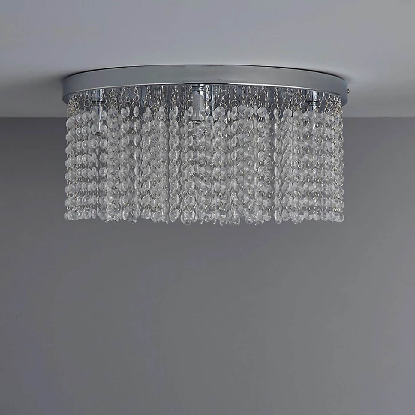 Ceiling Light 5 Way Halogen Brushed Glass Chrome Living Room Bedroom 40W - Image 5