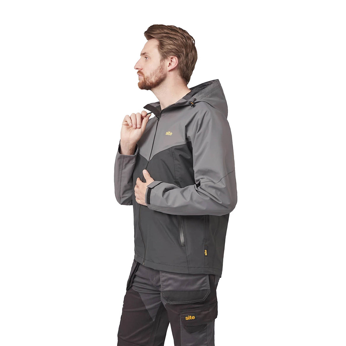 Site Messner Waterproof Work Jacket Black Grey Large Ripstop Workwear - Image 8