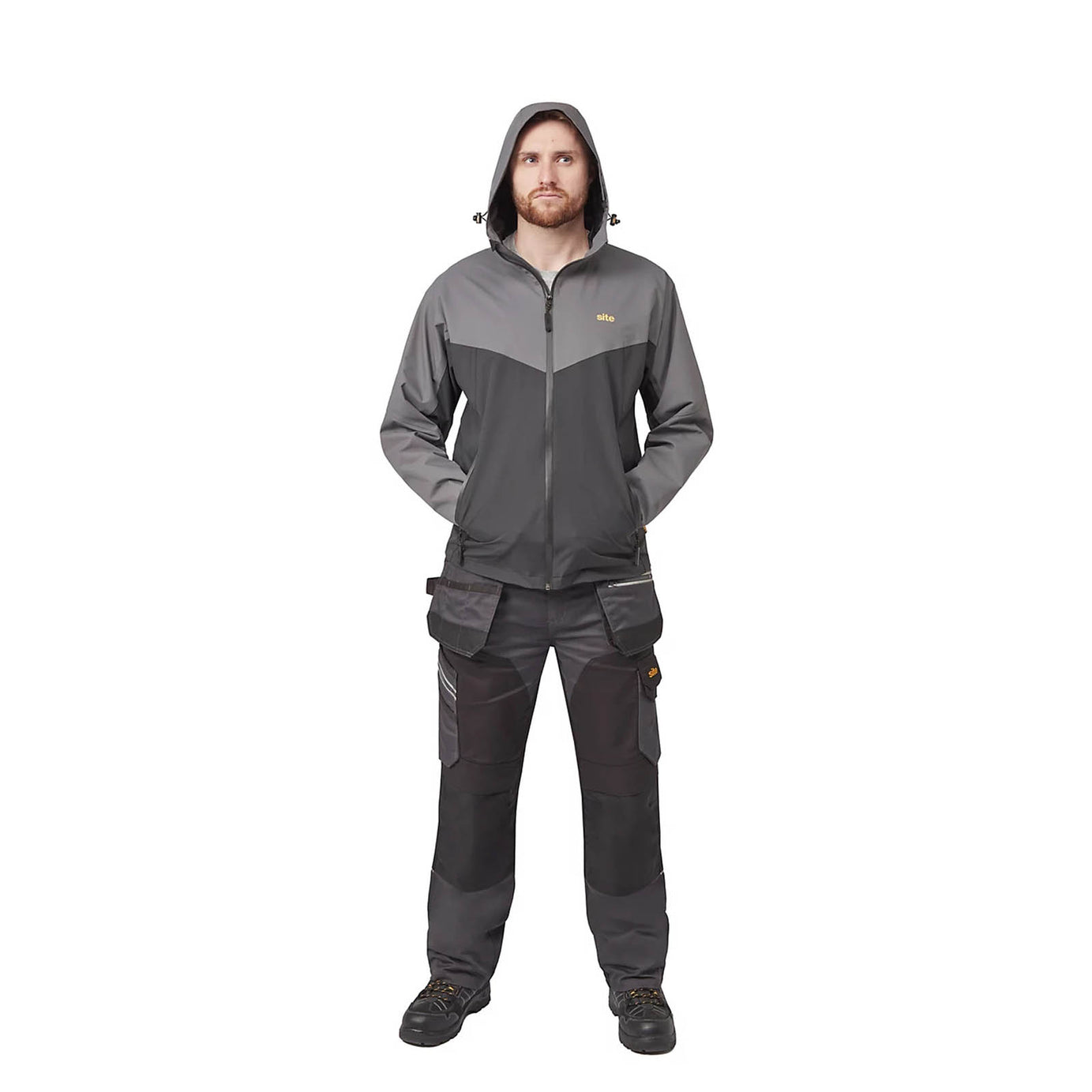 Site Messner Waterproof Work Jacket Black Grey Large Ripstop Workwear - Image 9