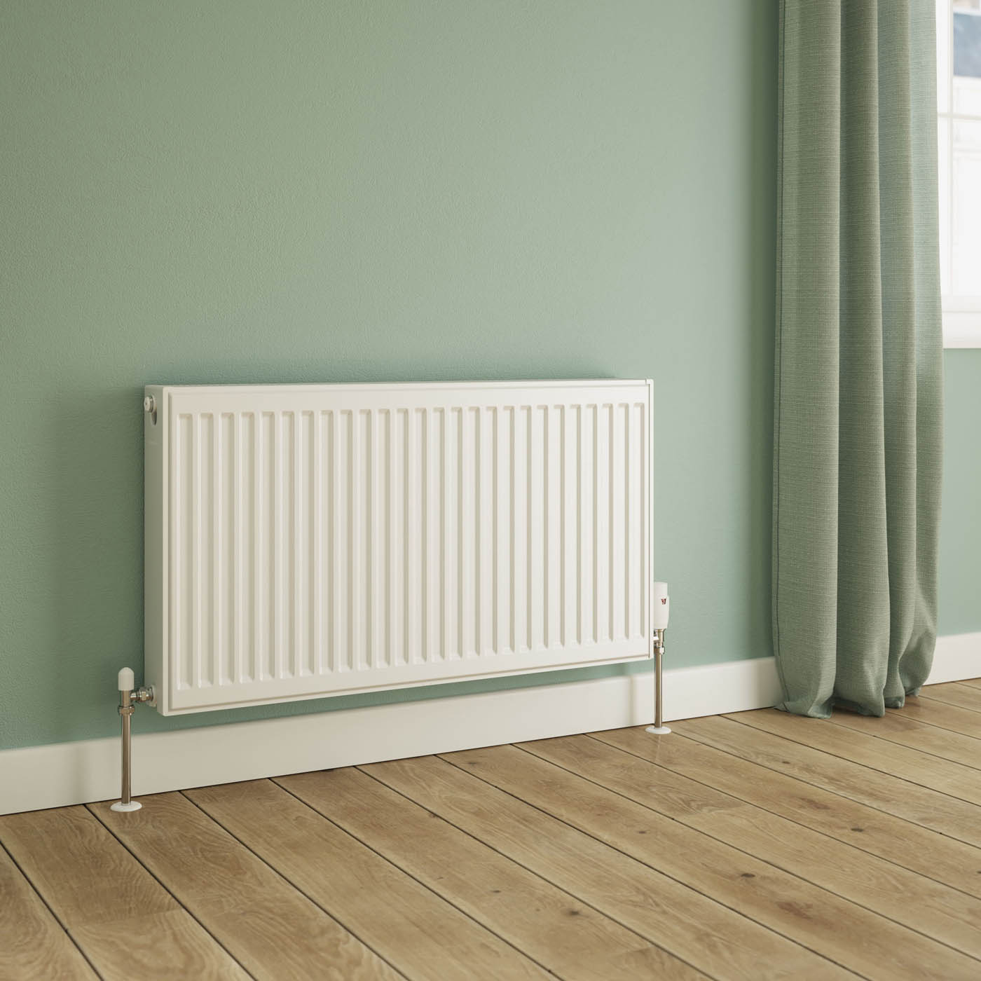 Flomasta White Type 22 Double Panel Radiator, (W)900mm x (H)500mm - Image 1