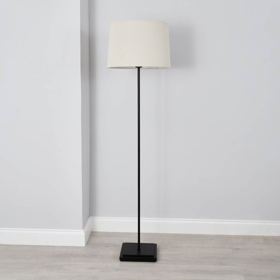 LED Floor Lamp Matt Black Freestanding Ivory Shade Living Room Bedroom H157.5cm - Image 3