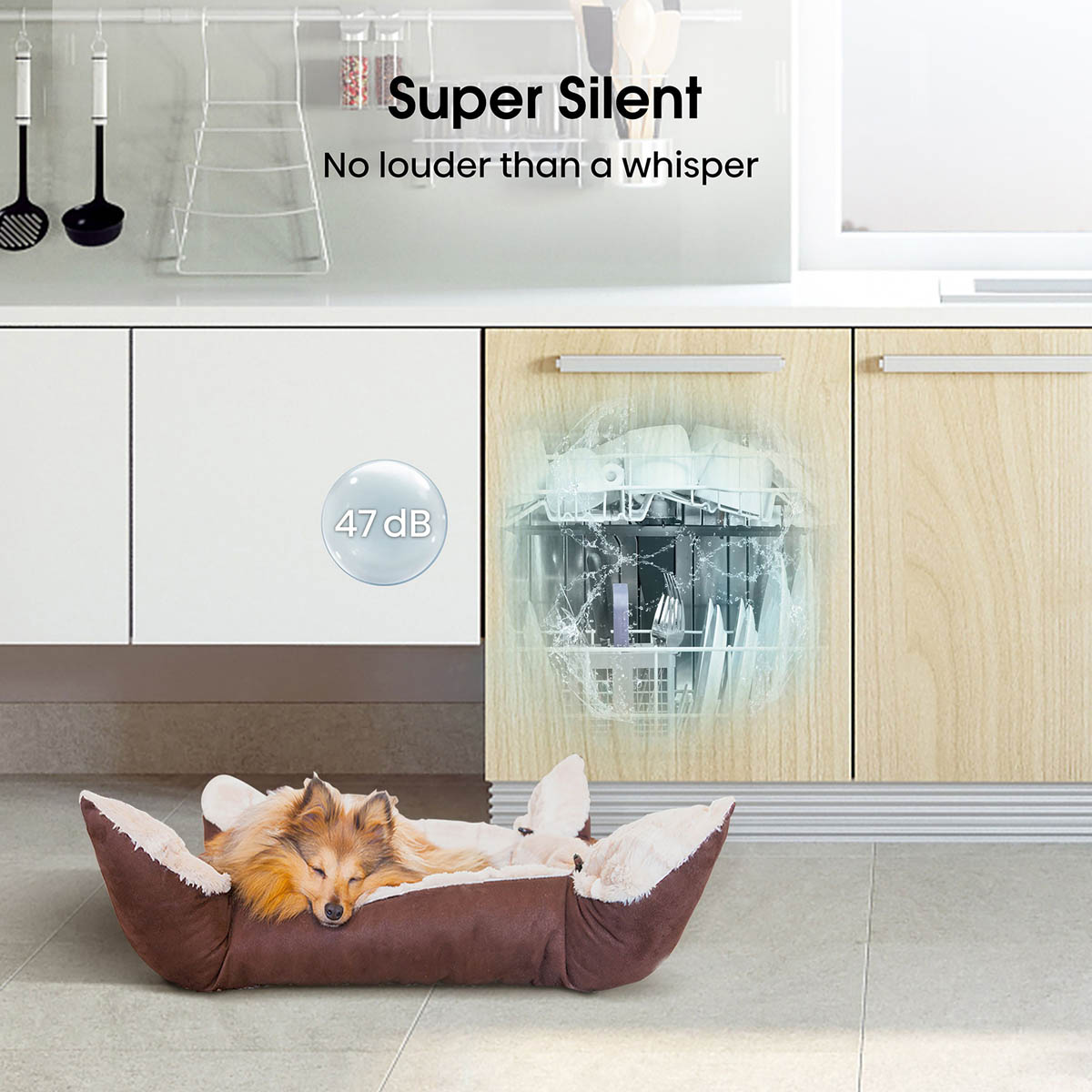 Hisense Dishwasher Integrated Slimline HV523E15UK_BK White Silent Quick Wash - Image 7