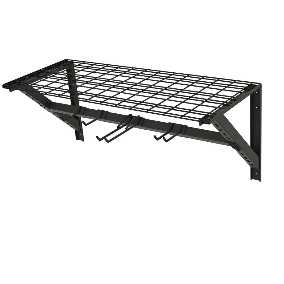 Garage Storage Rack With Hooks Wall Mounted Steel Sturdy (H)412 (W)968 (D)400mm - Image 1