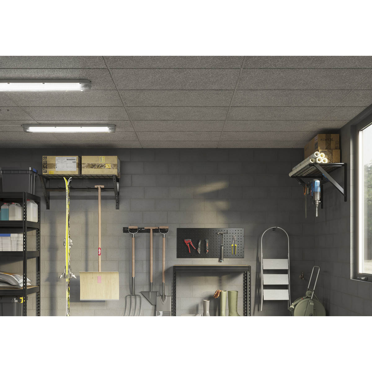 Garage Storage Rack With Hooks Wall Mounted Steel Sturdy (H)412 (W)968 (D)400mm - Image 3