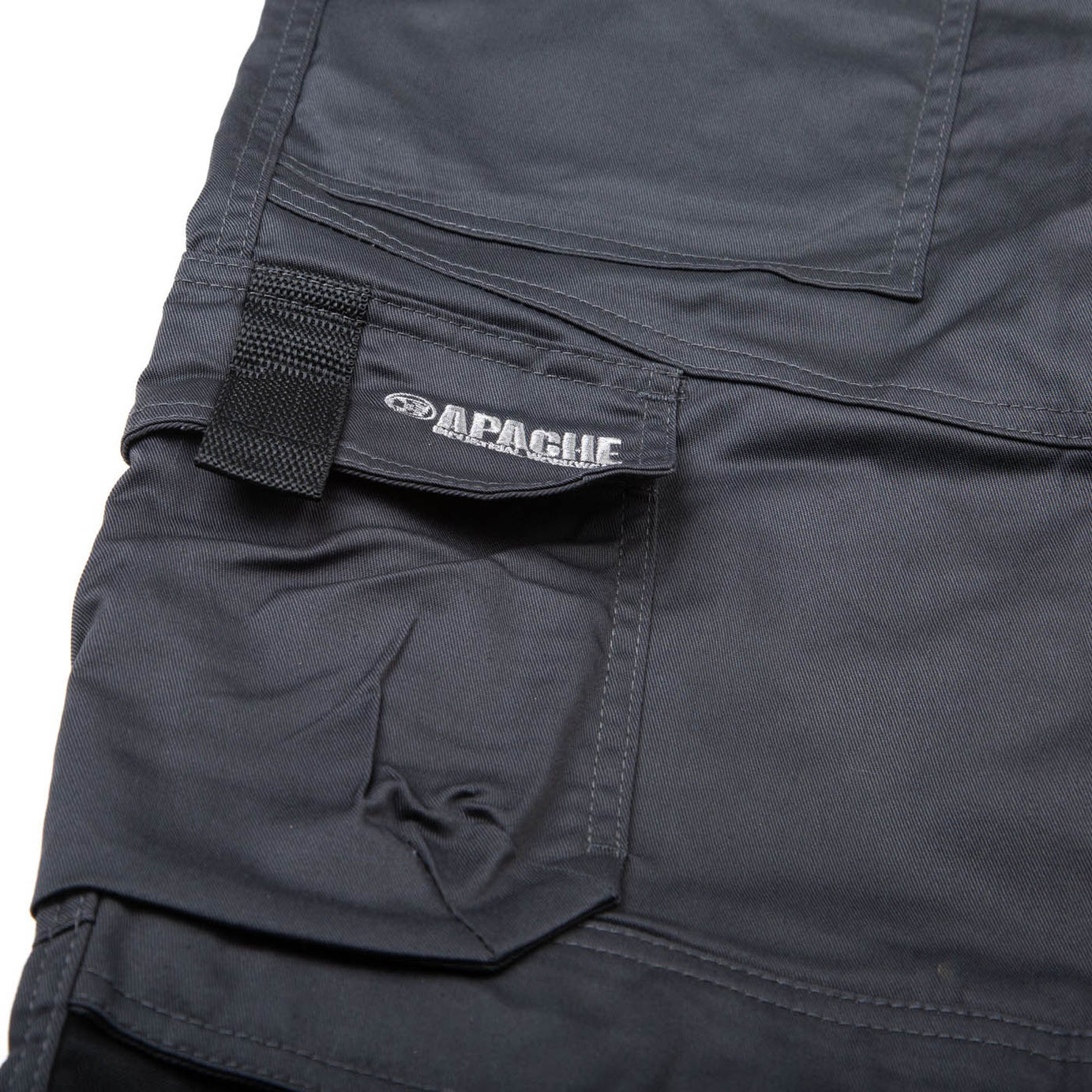 Apache Industrial Wear Mens Trousers Grey Black 9 Pockets Holster W30" L31" - Image 6