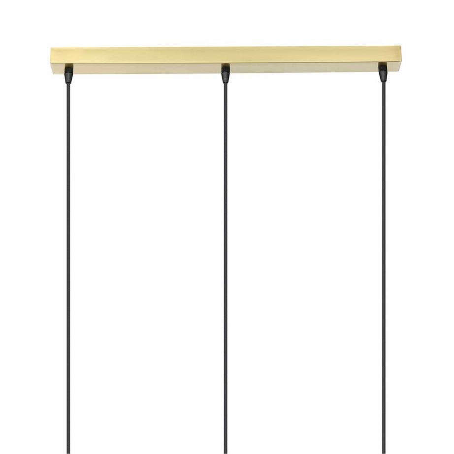 Pendant Ceiling Light 3 Lamp LED Clear Glass Satin Brass Vintage (H)1100 mm - Image 4