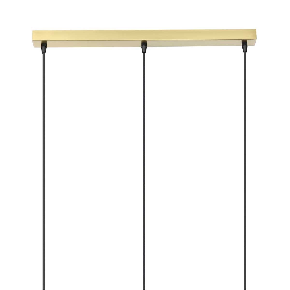 Pendant Ceiling Light 3 Lamp LED Clear Glass Satin Brass Vintage (H)1100 mm - Image 4