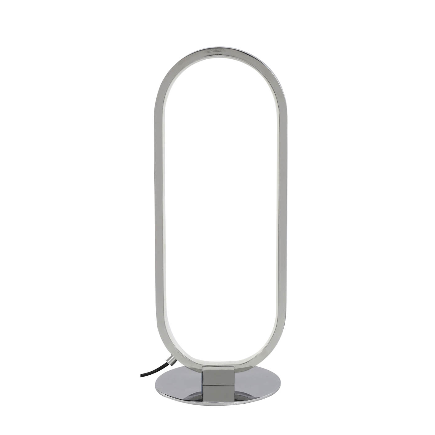 Papua LED Table Lamp Oval Modern Chrome Warm White Decorative Light 3000K - Image 1