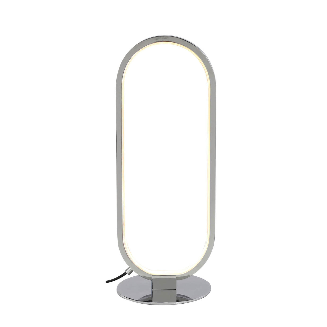 Papua LED Table Lamp Oval Modern Chrome Warm White Decorative Light 3000K - Image 3