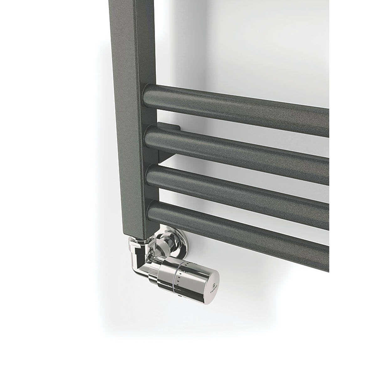 Terma Towel Rail Radiator Grey Hydronic Flat Bathroom Warmer (H)66x(W)50cm - Image 6