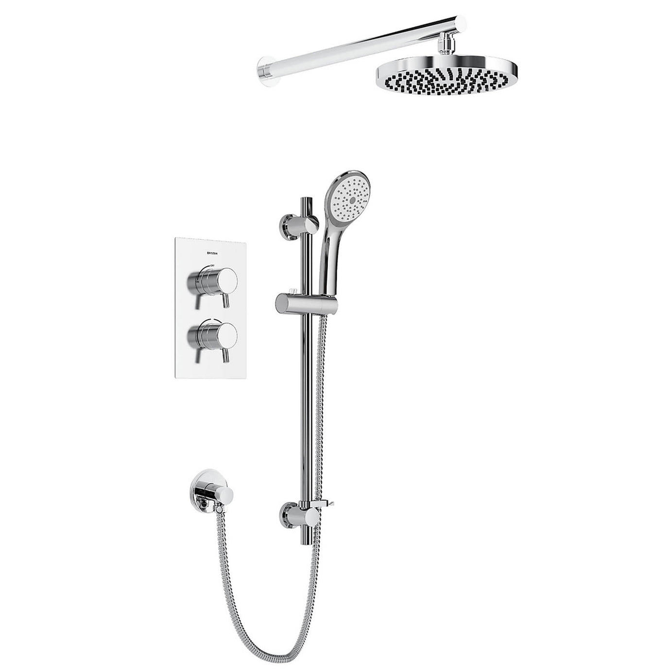 Bristan Divine Thermostatic Mixer Shower Dual Head Chrome Concealed - Image 1