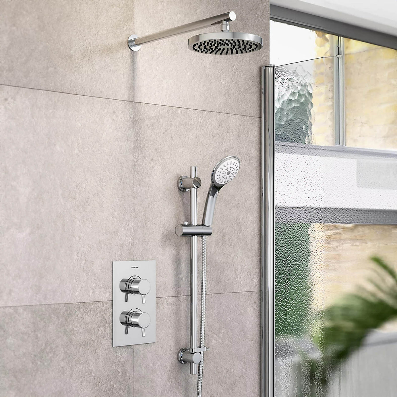 Bristan Divine Thermostatic Mixer Shower Dual Head Chrome Concealed - Image 6